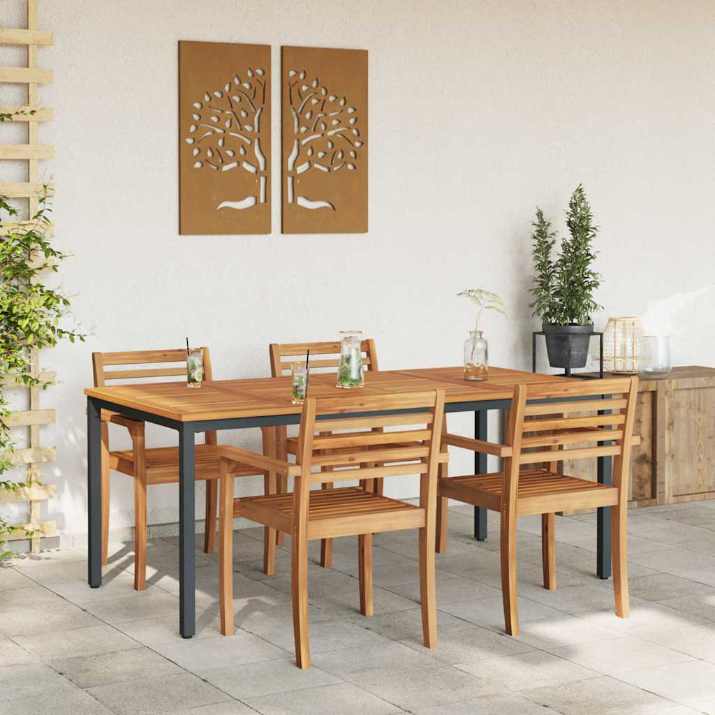 Vanjski stol Prirodna i crna 180 x 90 x 75 cm