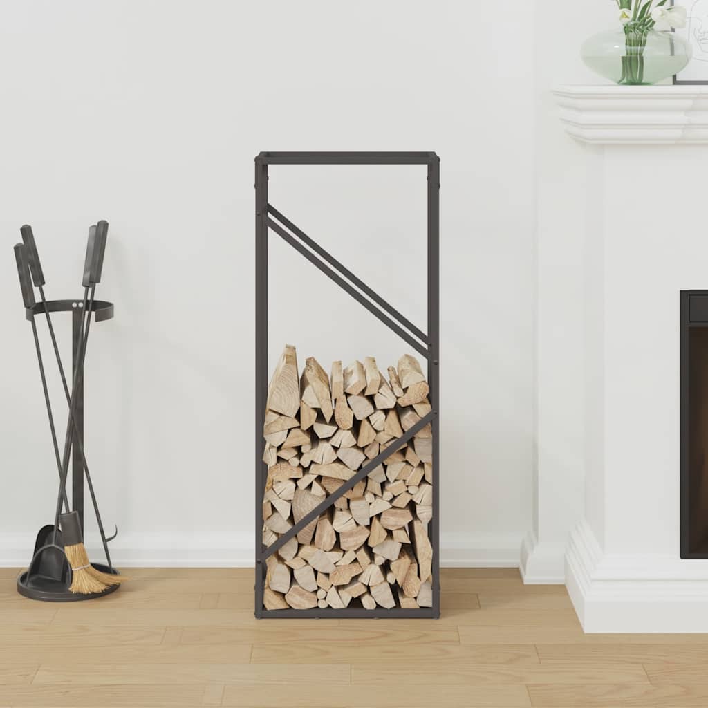 Stalak za drva crni 40x25x100 cm hladno valjani čelik