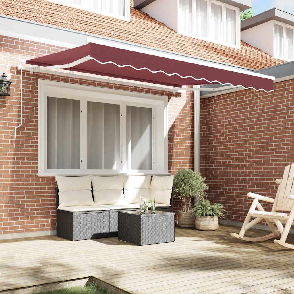 Skrovita tenda Tamno crvena 300 x 200 cm tkanina