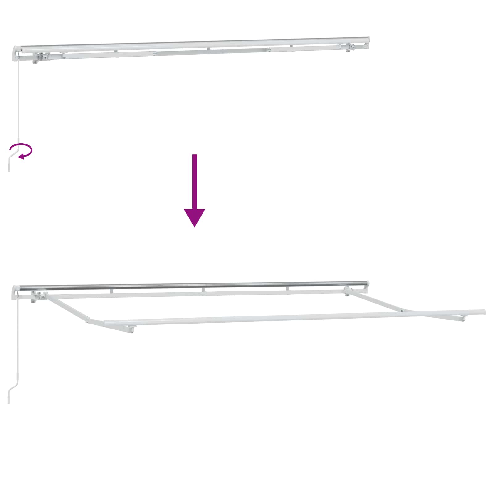 Skrovita tenda Antracit 400 x 200 cm Poliester i aluminij