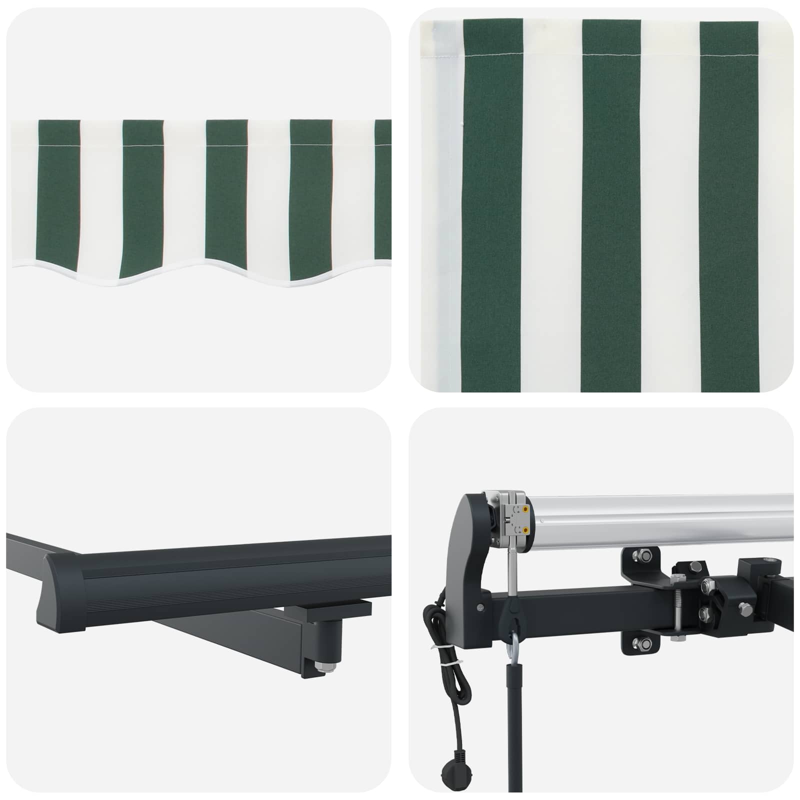 Skrovita tenda Zelena 400 x 200 cm tkanina