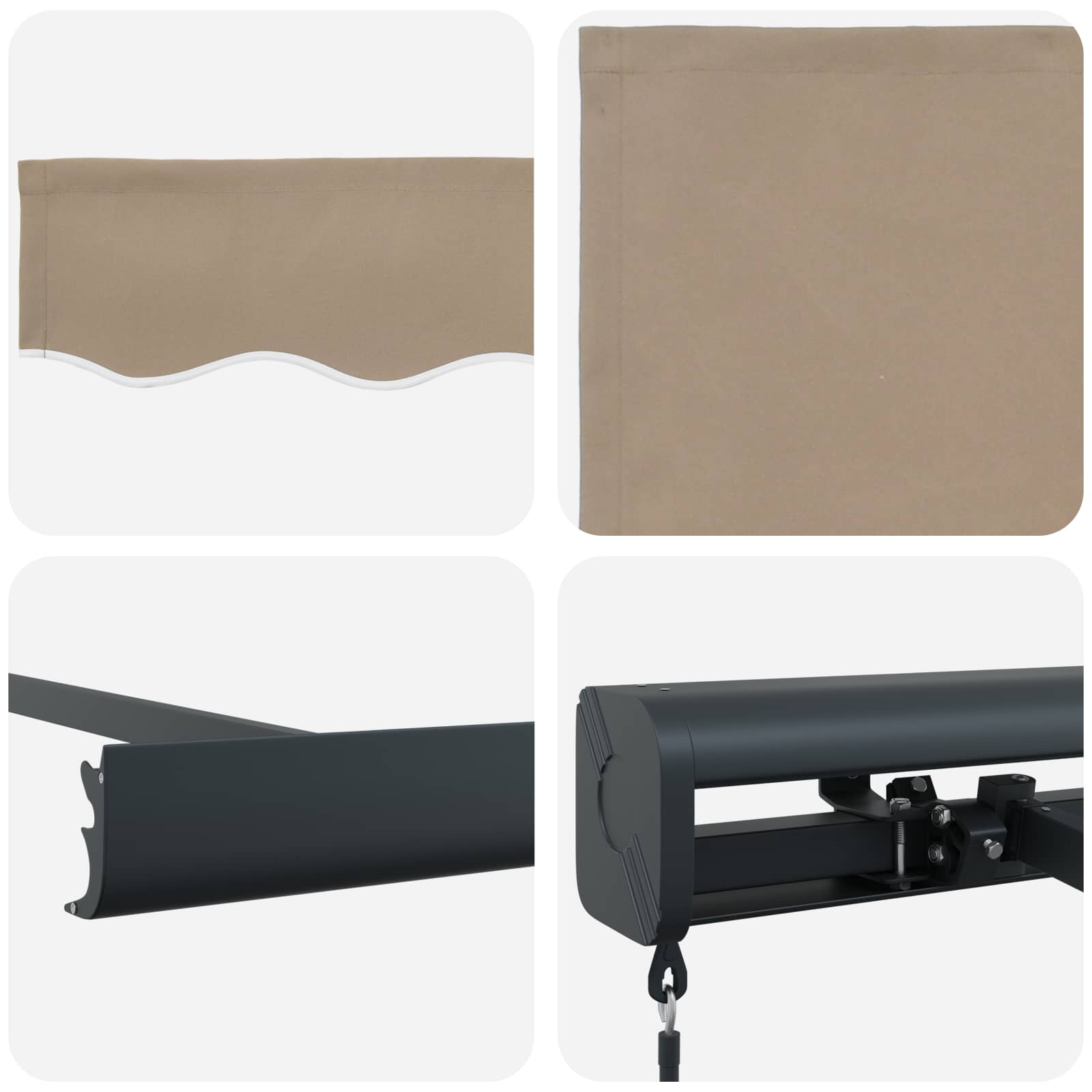 Povlačivi tende Bež 300 x 250 cm Platno i Aluminij