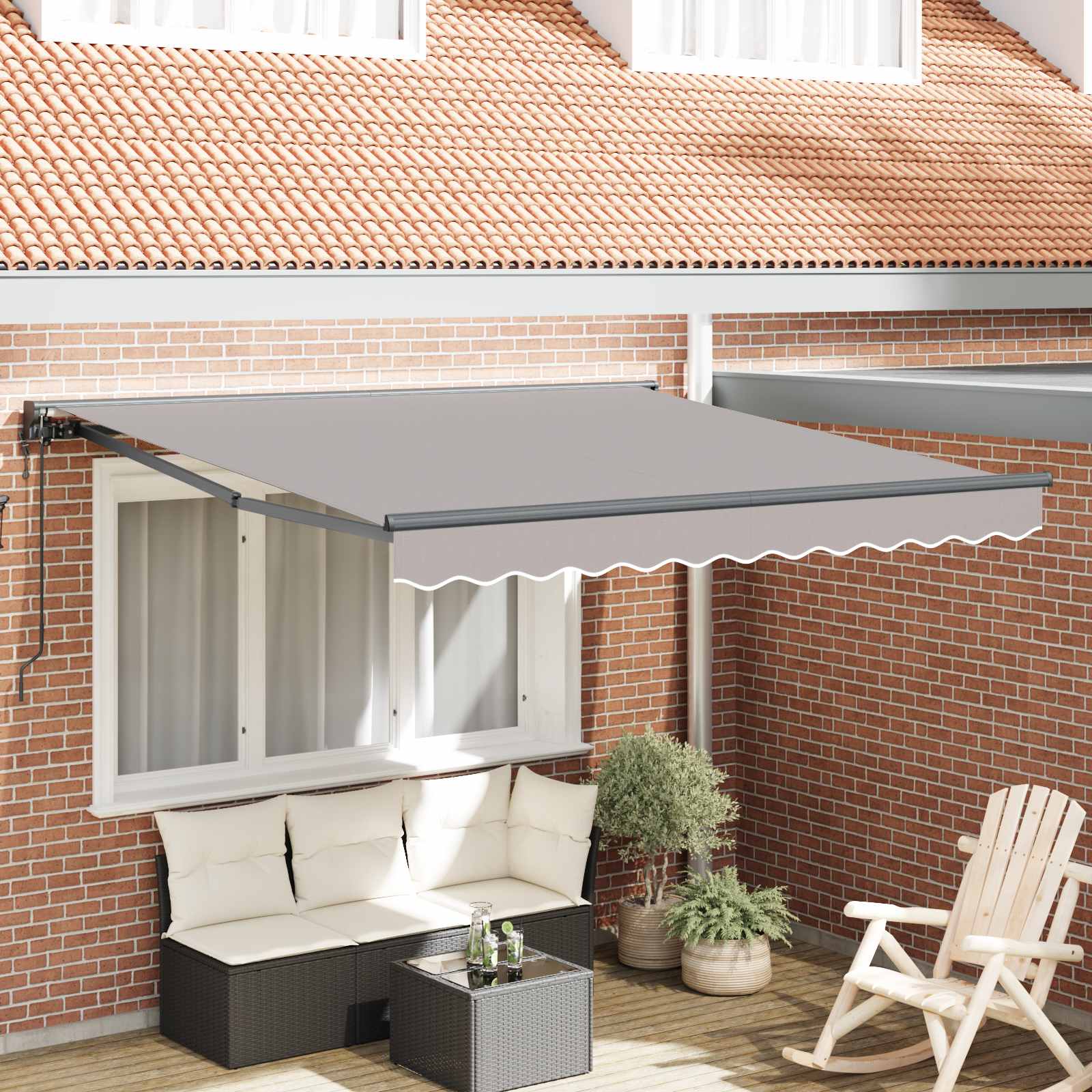 Okvir tende Svijetlo siva 300 x 250 cm Poliester s PU premazom