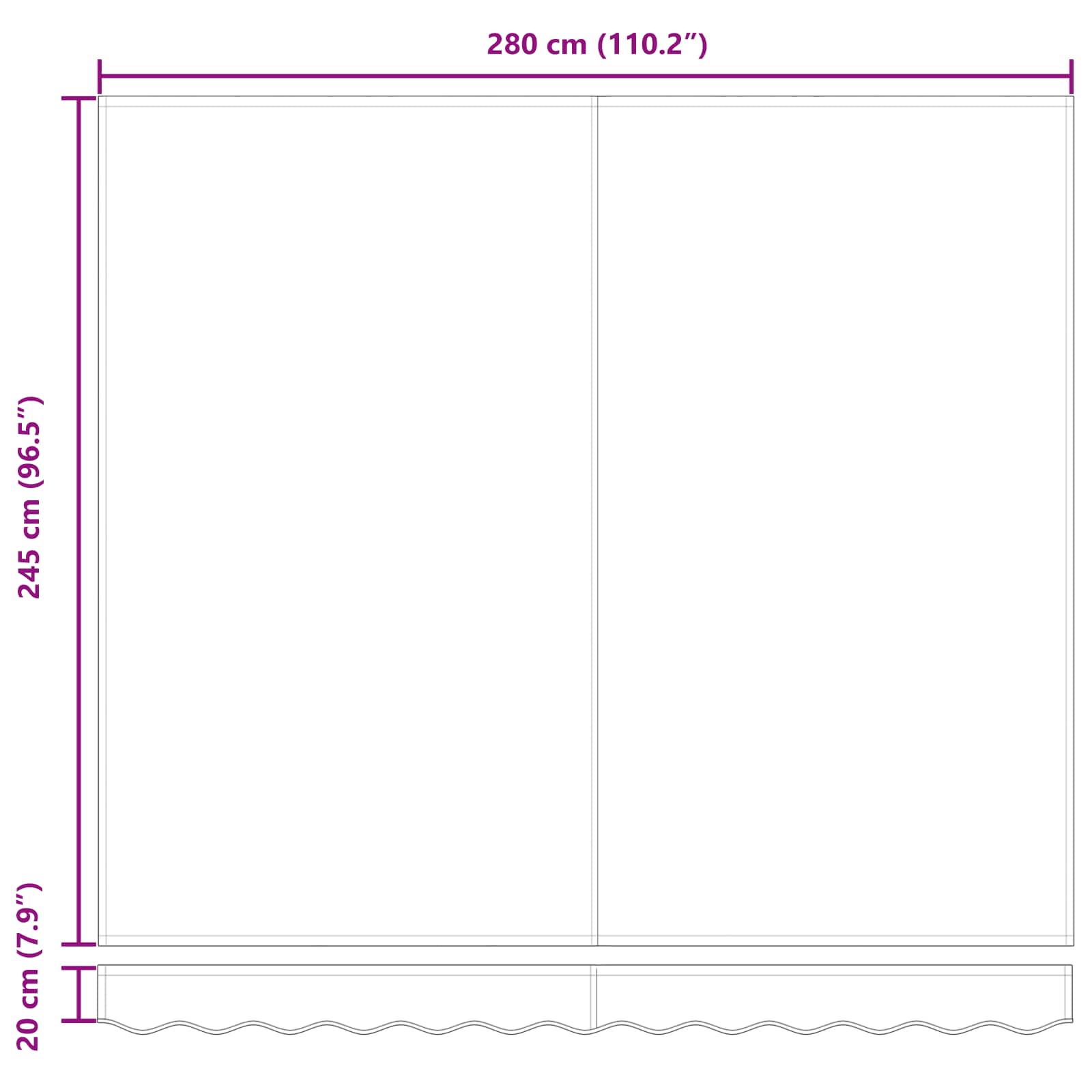 Okvir tende Svijetlo siva 300 x 250 cm Poliester s PU premazom