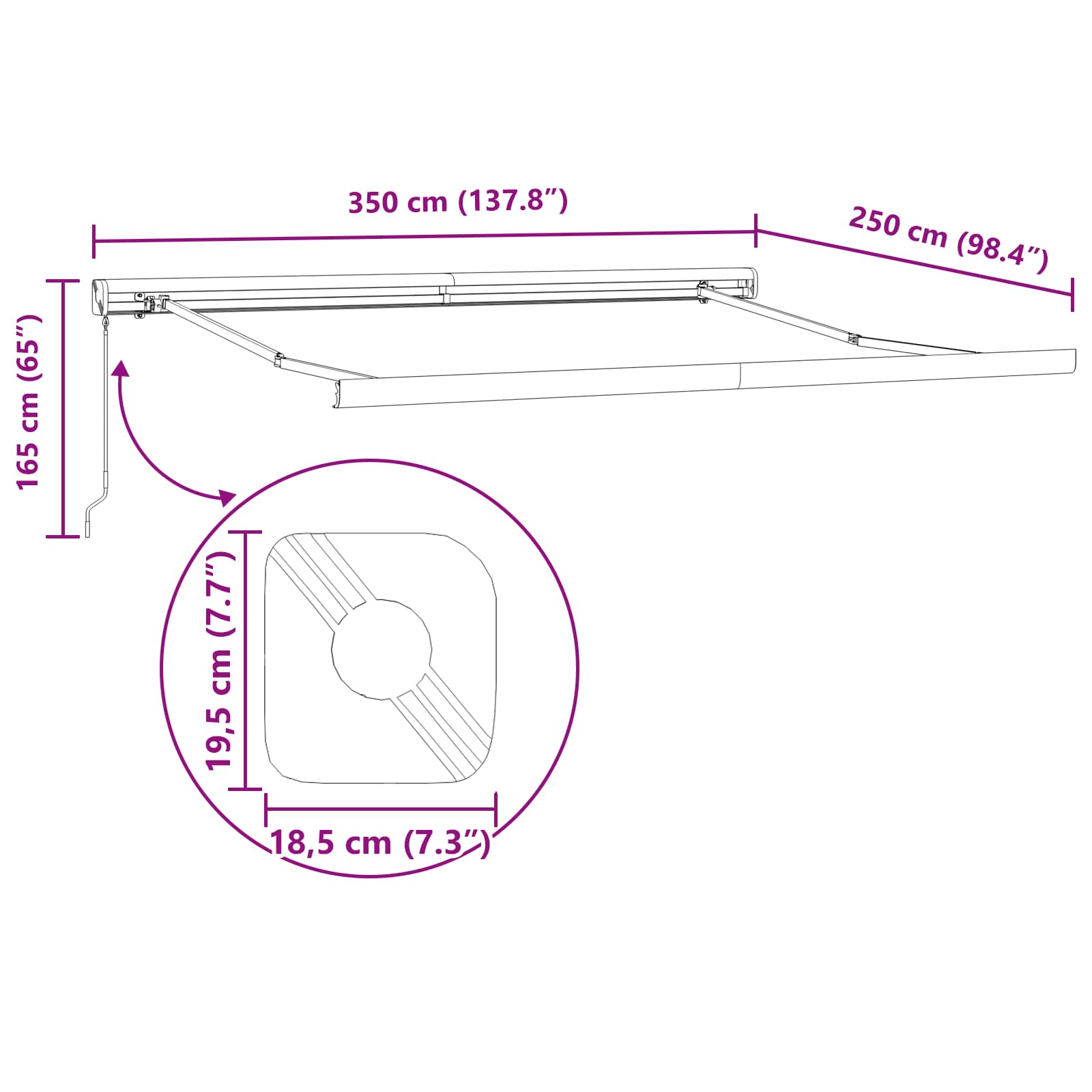 Povlačivi tende Žuta i narančasta 350 x 250 cm