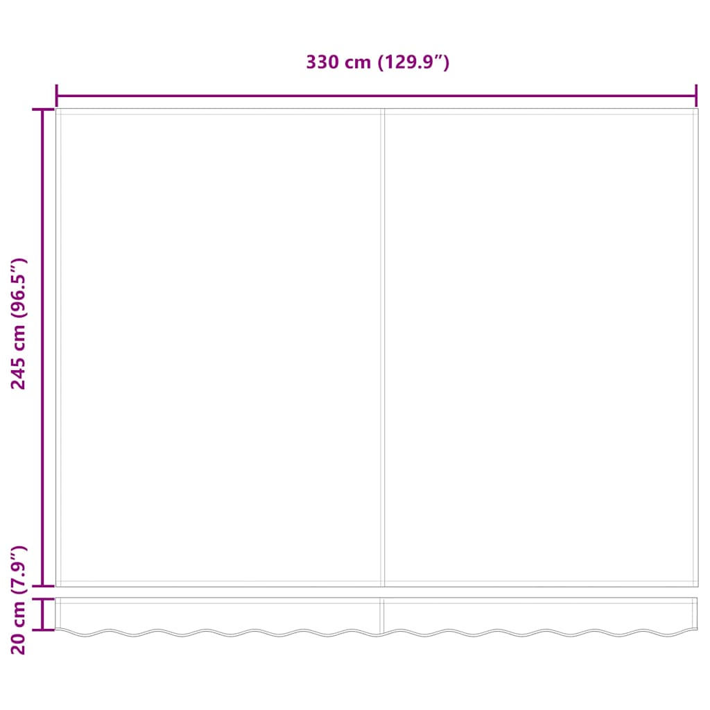 Povlačivi tende Šareni 350 x 250 cm Poliester i aluminij