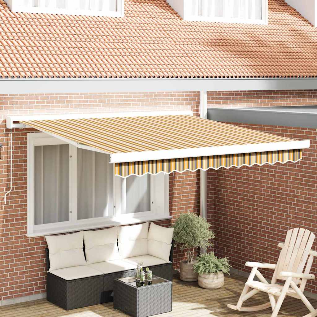 Povlačivi tende Šareni 350 x 250 cm Platno i Aluminij