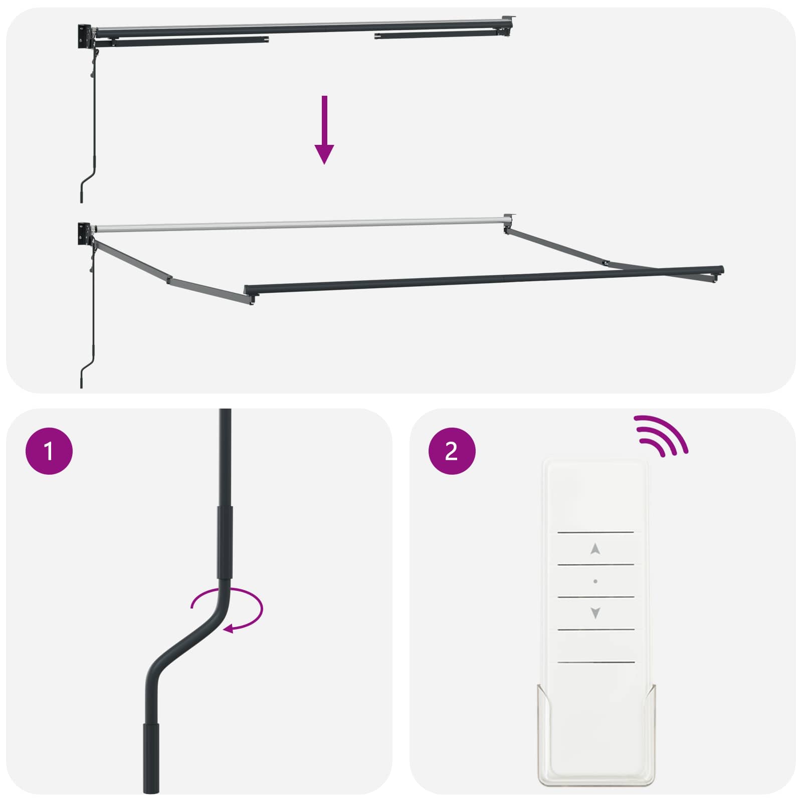 Nadstrešnica Crna 350 x 250 cm Poliester i metal