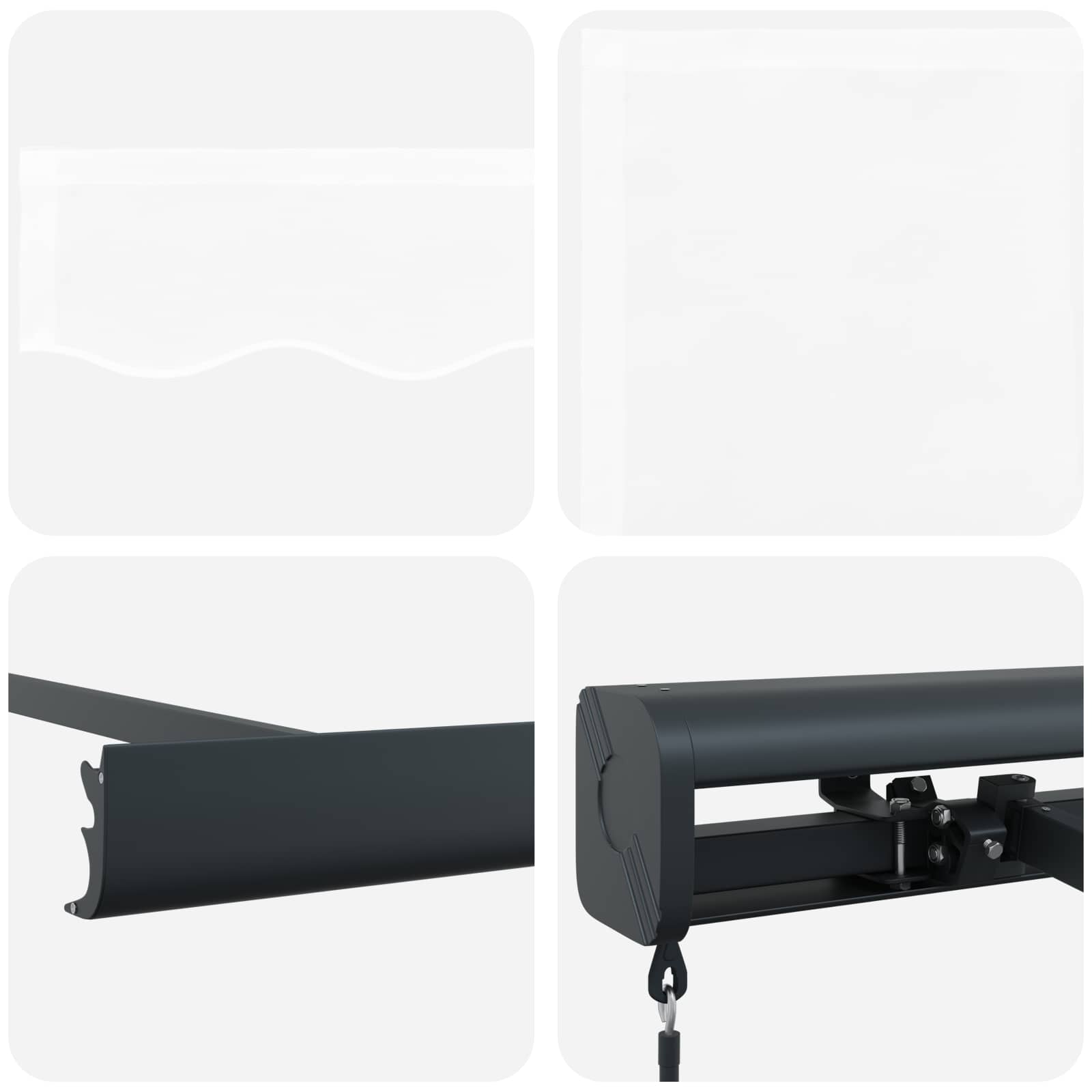 Povlačivi tende Bijela 350 x 250 cm Platno i Aluminij