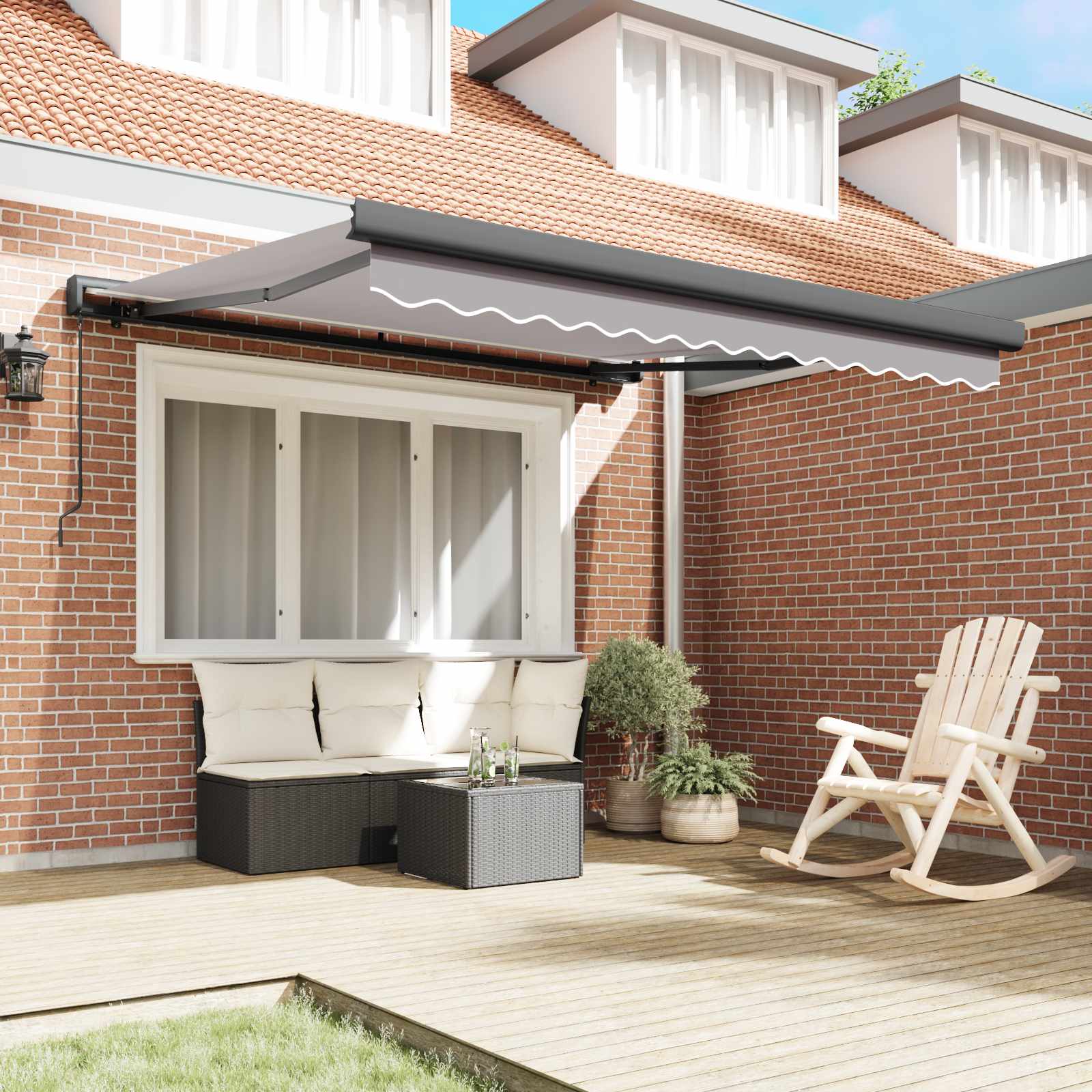 Povlačivi tende Svjetlosiva 350 x 250 cm Platno i Aluminij