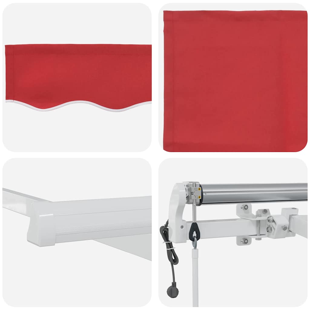 Povlačivi tende Crvena 350 x 250 cm Tkanina i Aluminij