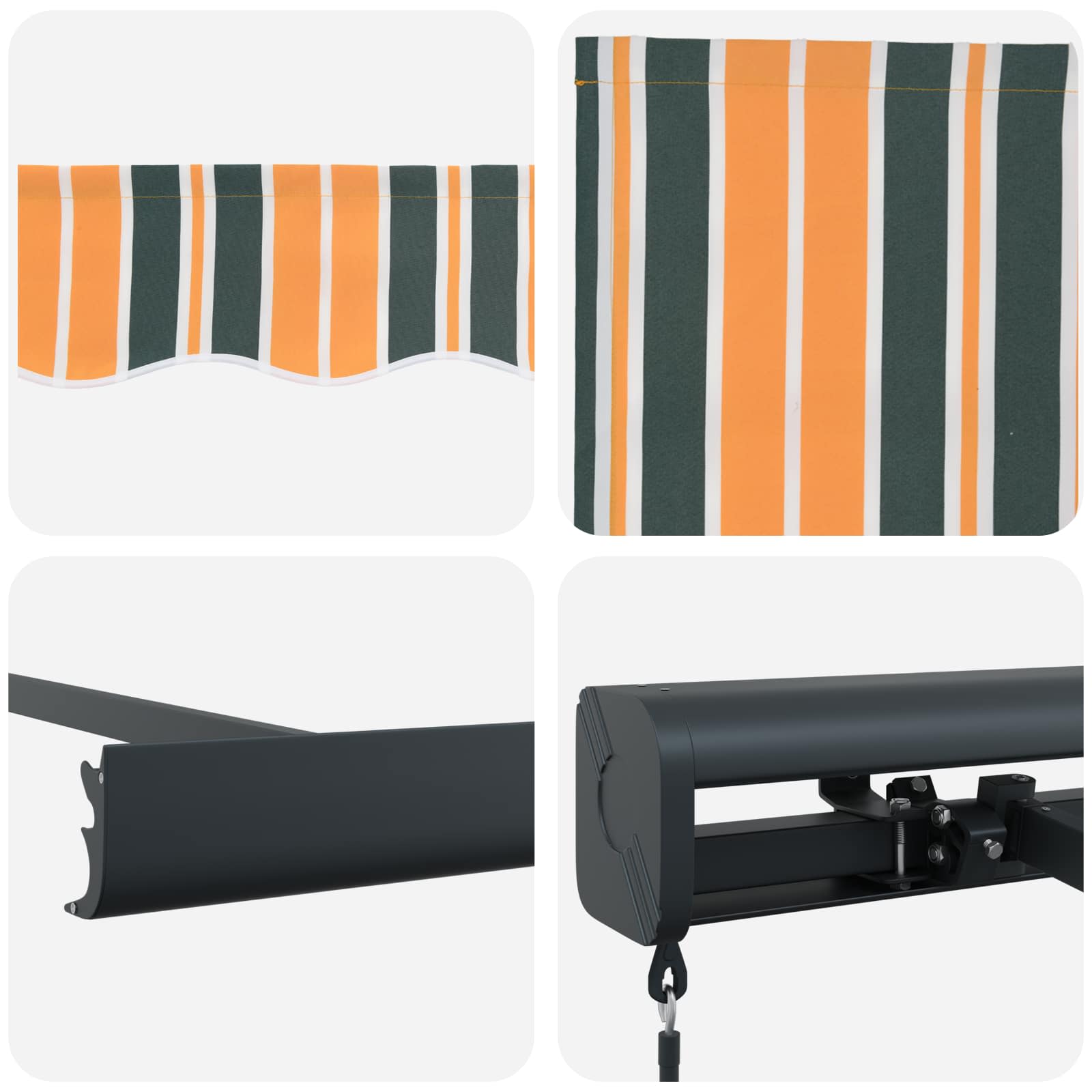 Povlačivi tende Šareni 350 x 250 cm Platno i Aluminij