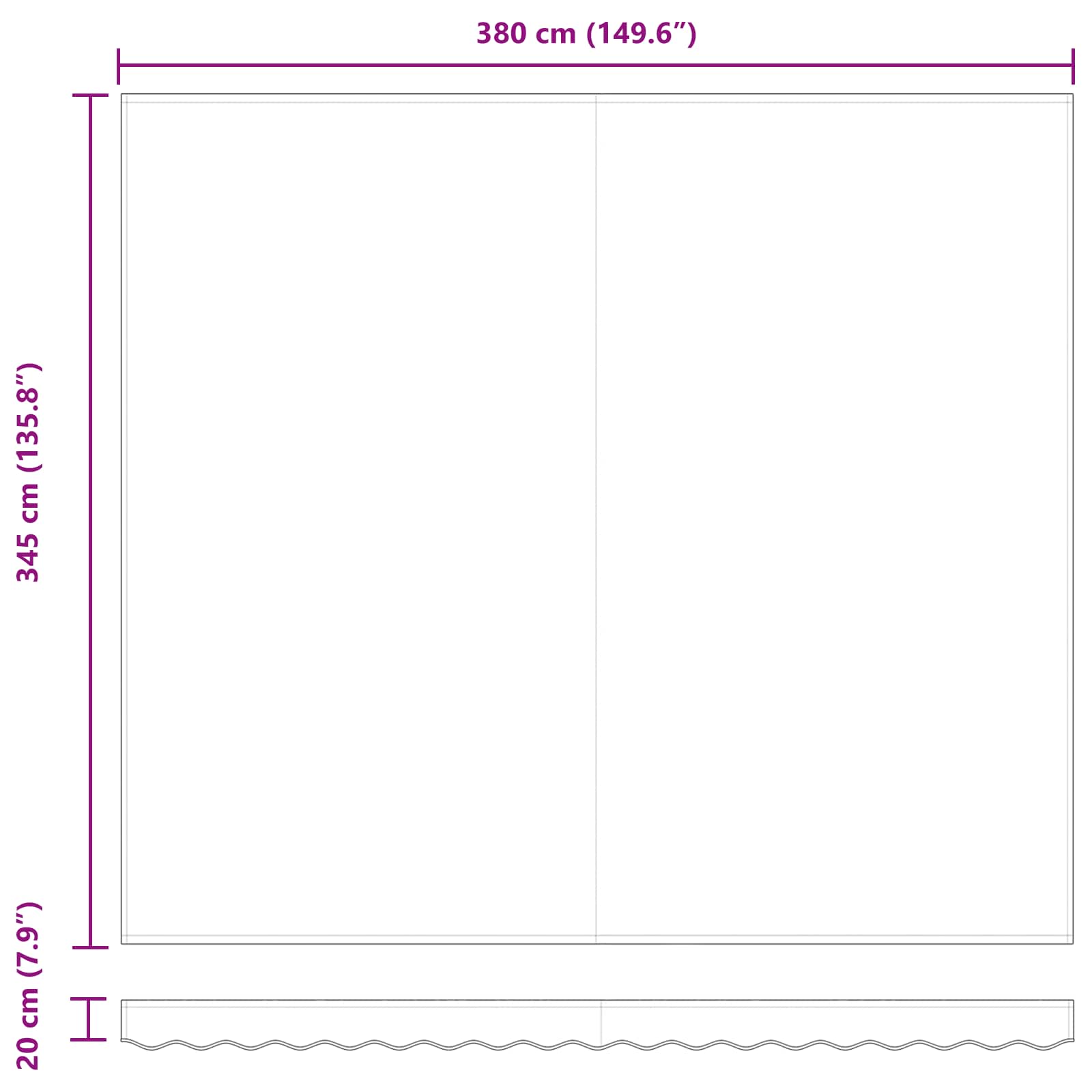 Povlačivi tende Šareni 400 × 350 cm Poliester i aluminij