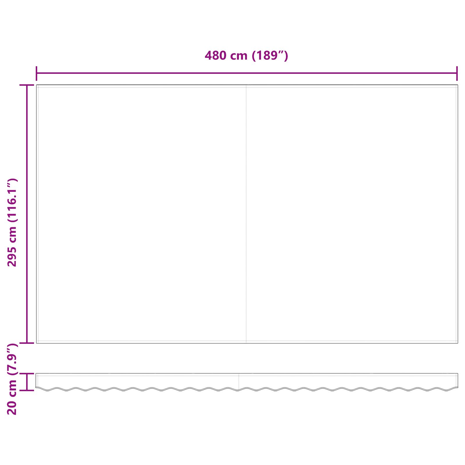 Povlačivi tende Šareni 500 × 300 cm 100% Poliester i Aluminij