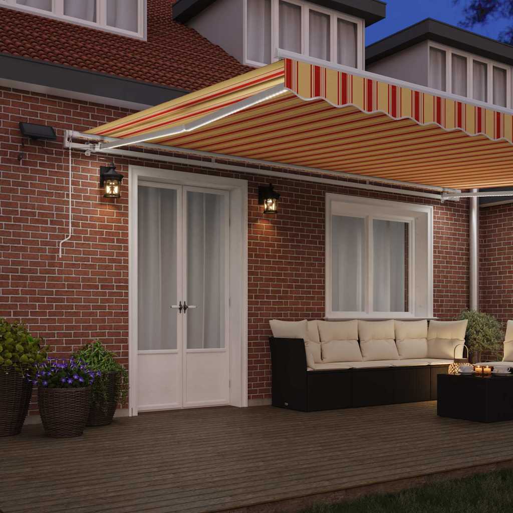 Skrovita tenda Žuta i narančasta 500 × 350 cm Tkanina i čelik