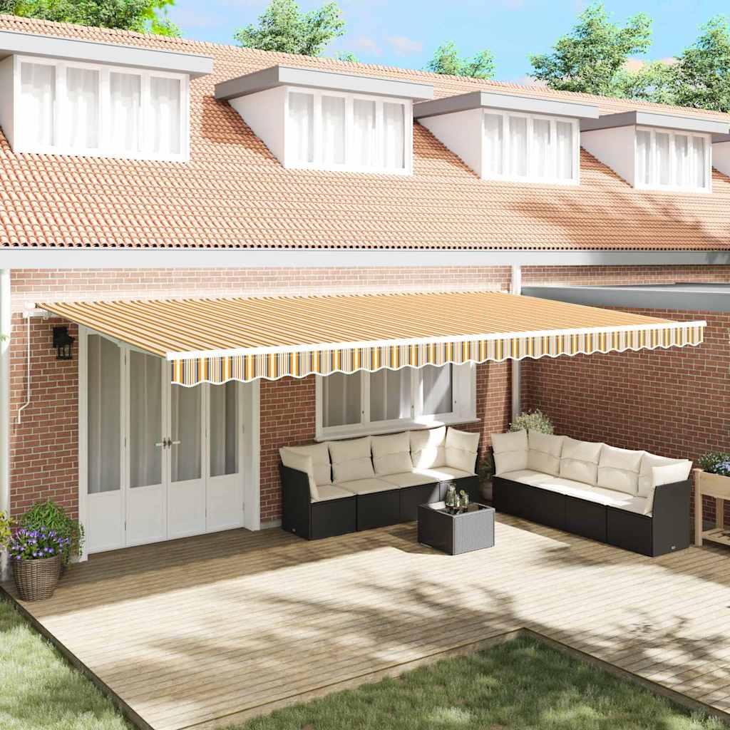 Povlačivi tende Šareni 600 × 300 cm Poliester i aluminij