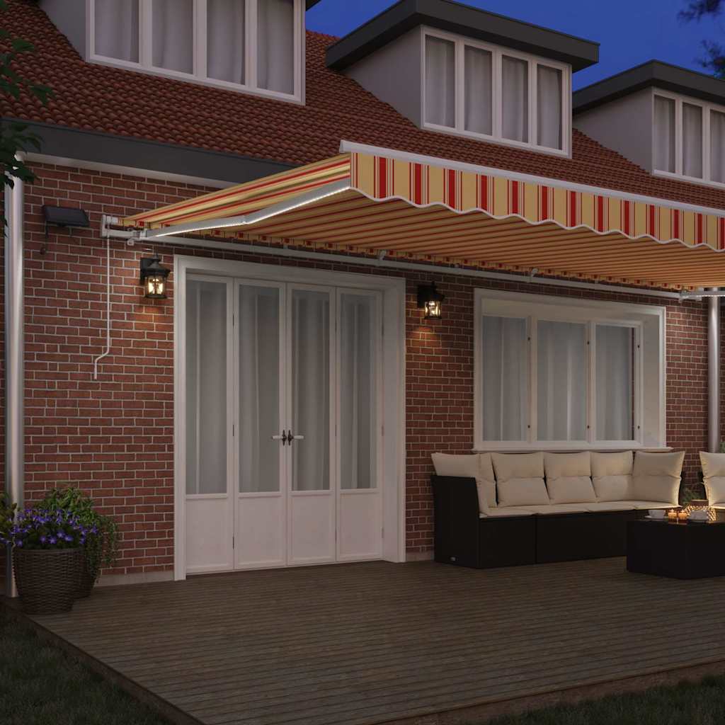 Skrovita tenda Žuta i narančasta 600 × 350 cm Tkanina i čelik