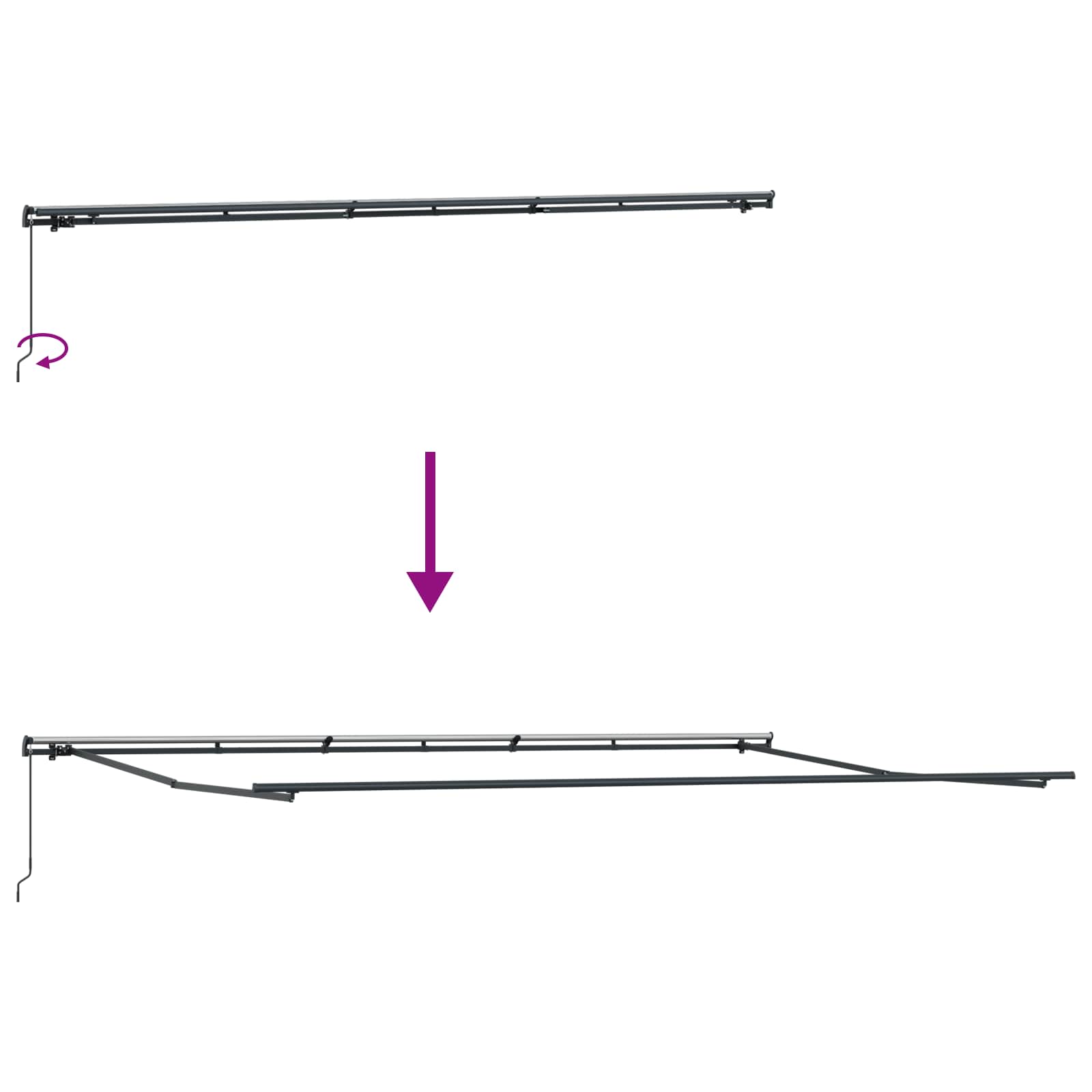 Povlačivi tende Šareni 600 × 350 cm Poliester i aluminij