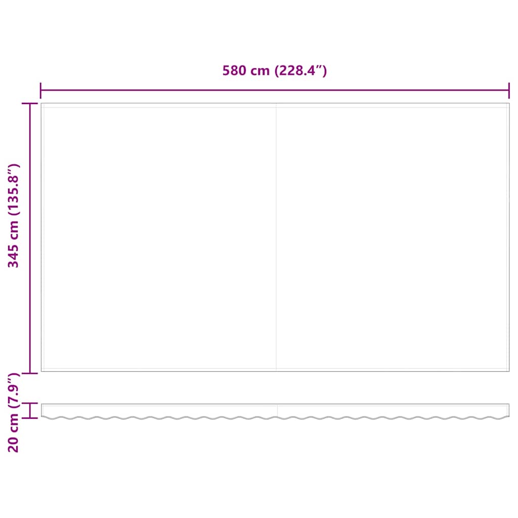 Povlačivi tende Šareni 600 × 350 cm Poliester i aluminij