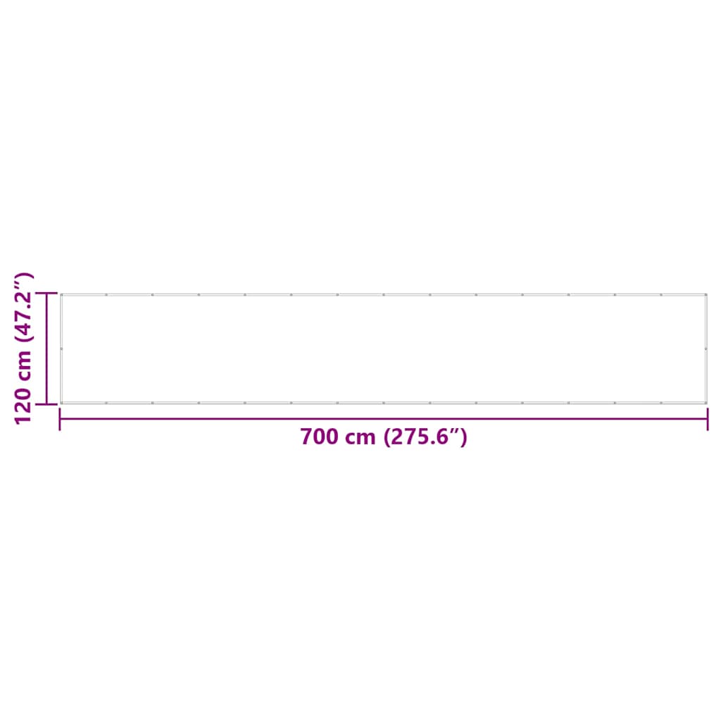 Balkonska pregrada crvena 120x700 cm 100% poliester Oxford