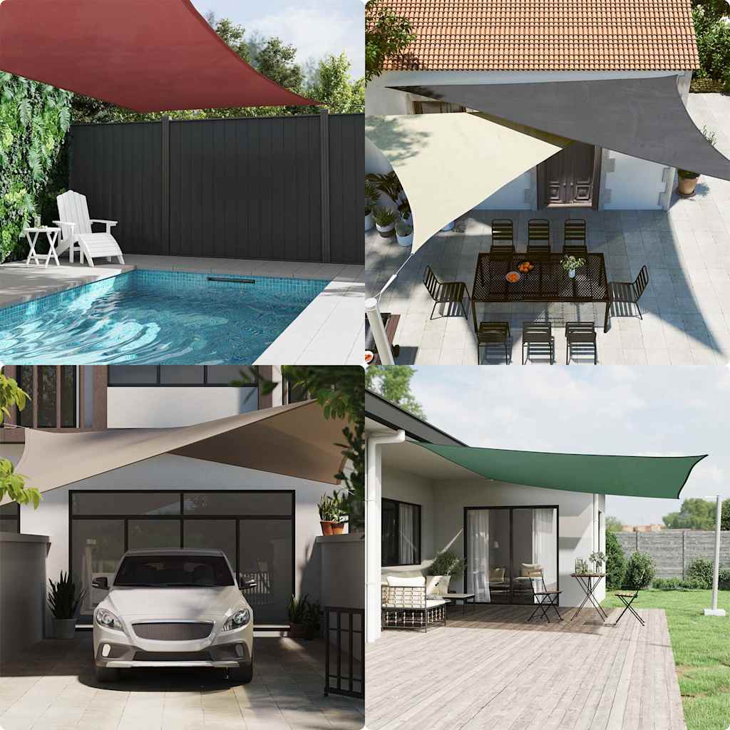 Jedro za sjenu od sunca tamnozeleno 7x5x5 m 100% poliester oxford