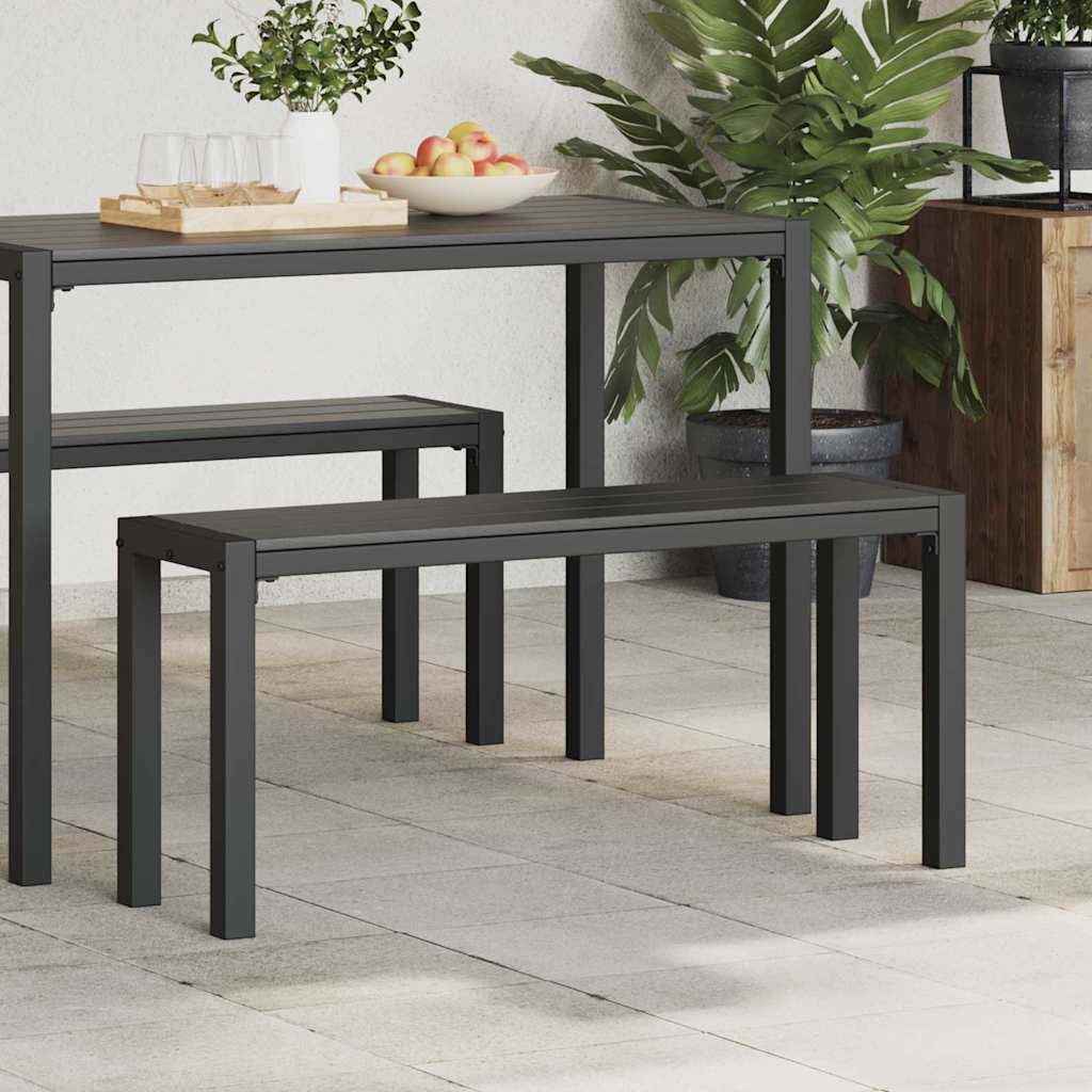 Vrtna klupa Crna 100 x 28 x 45cm Čelik