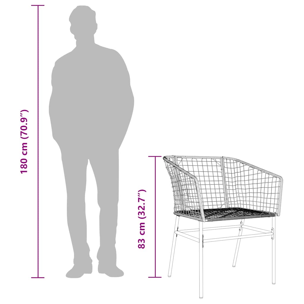 Vrtni blagovaonski set od 9 dijelova, crni, poliratan, staklo