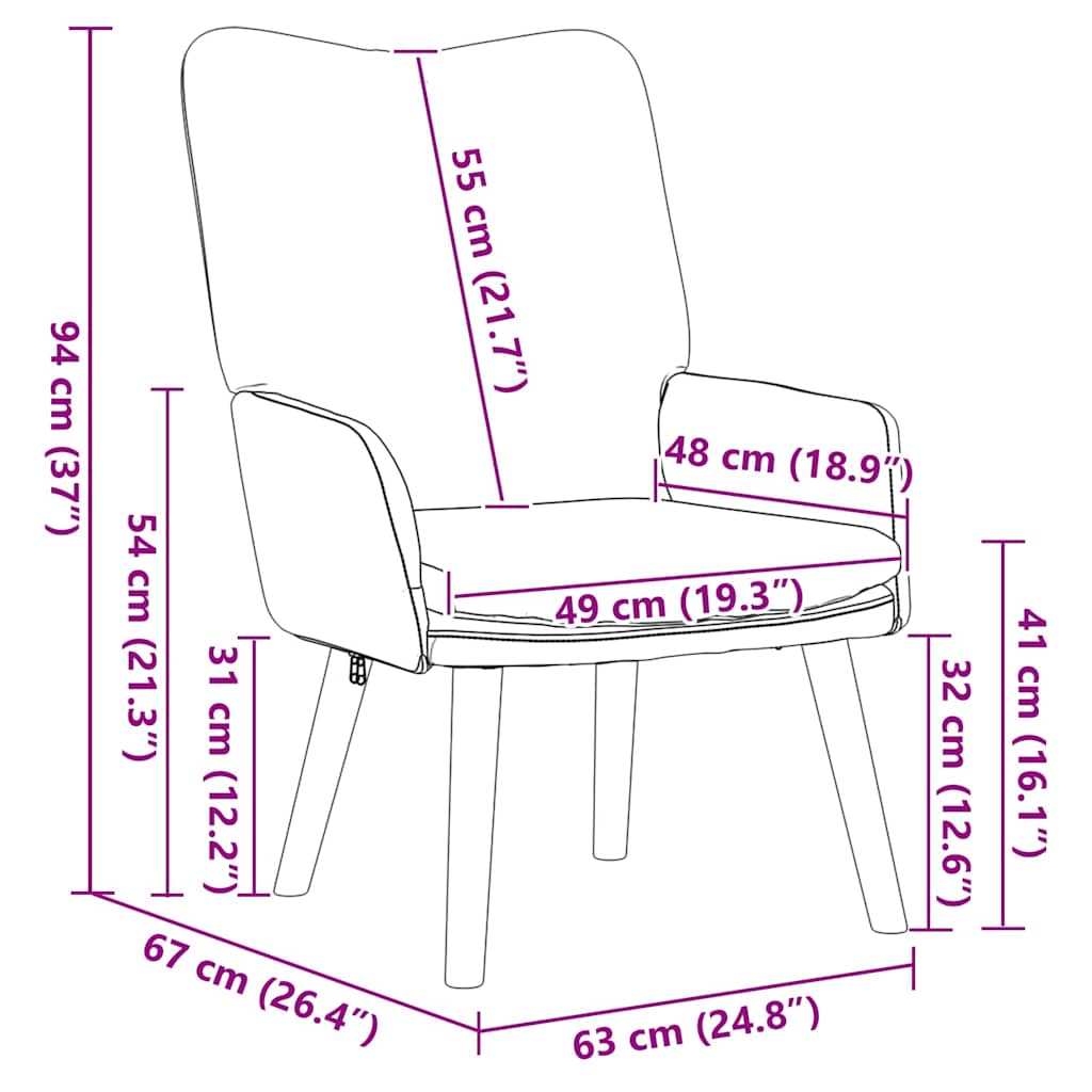 fotelja Krema 63 x 67 x 94 cm tkanina