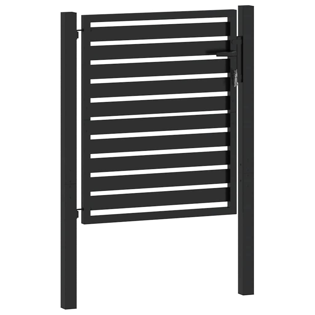 Vrtna vrata s mogućnošću zaključavanja crna 100x100 cm aluminijska