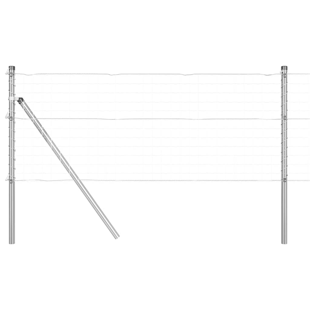 Ugrađeni stup za ogradu 7 pcs Srebrna Čelik obložen prahom