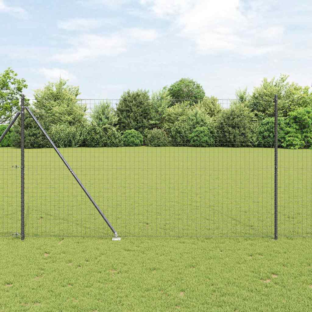 Stabić za ogradu s tlo 13 kom. Siva Čelik s prahom premazan