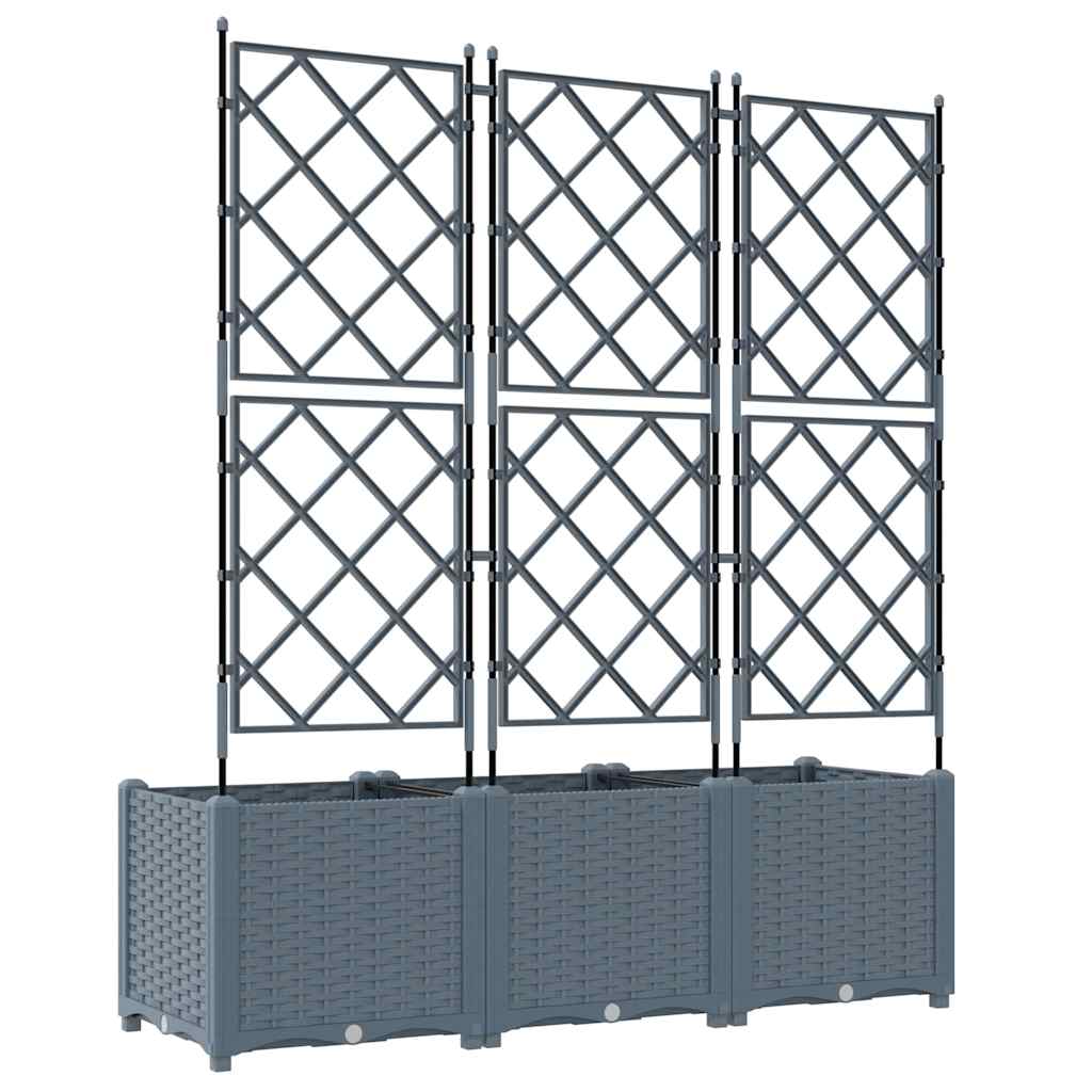 Vrtna saksija 3 pcs Svijetlo siva 120 x 40 x 143 cm Plastika