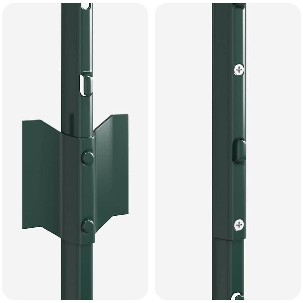 Ugrađeni stup za ogradu 11 pcs Zelena 140 cm