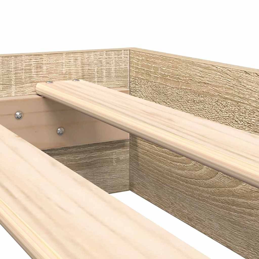Krevet s policama sonoma hrast 100 x 200 cm Konstruirano drvo