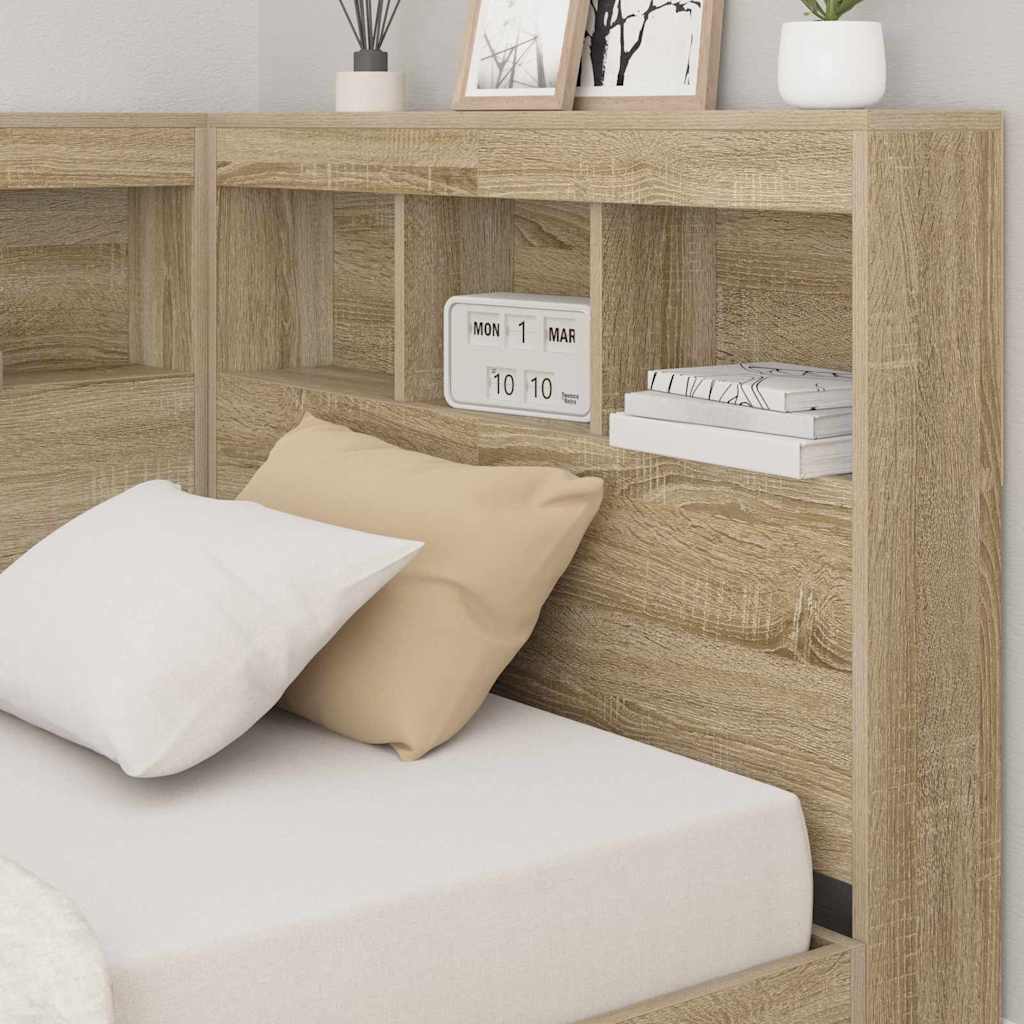 Krevet s policama sonoma hrast 100 x 200 cm Konstruirano drvo