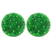 Umjetne kugle od šimšira s LED svjetlima 2 kom zelene 22 cm