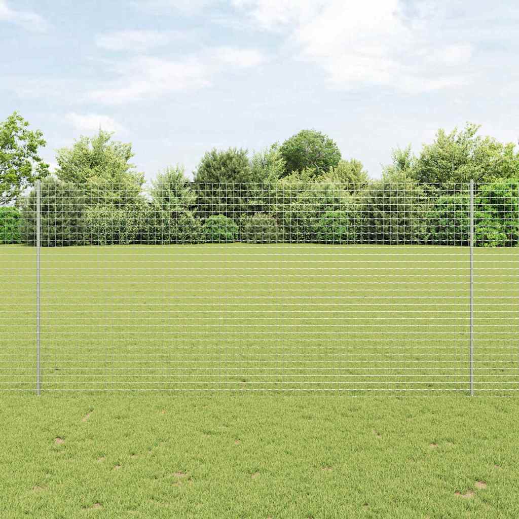 Ugrađeni stup za ogradu 44 pcs Srebrna 200 cm