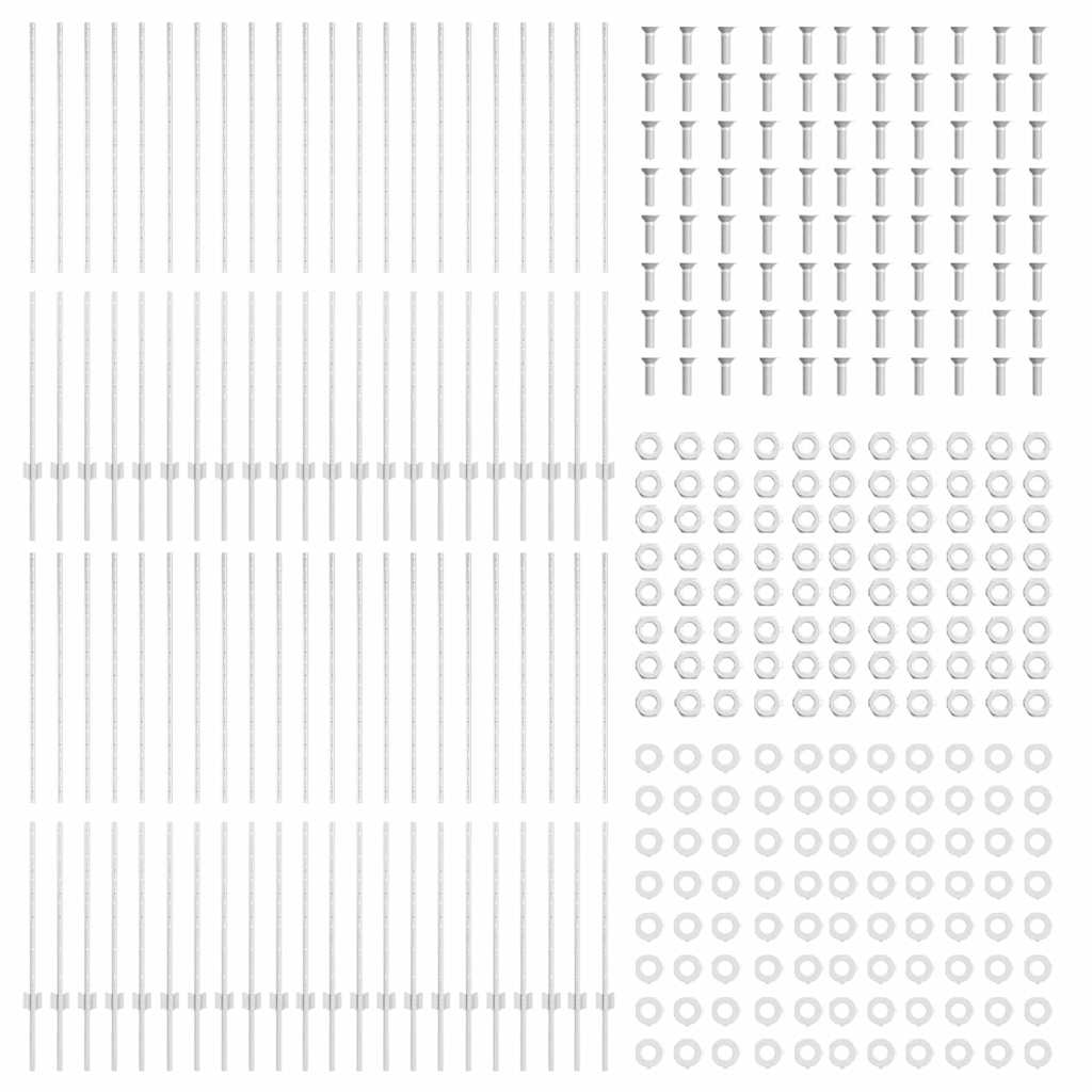 Ugrađeni stup za ogradu 44 pcs Srebrna 200 cm