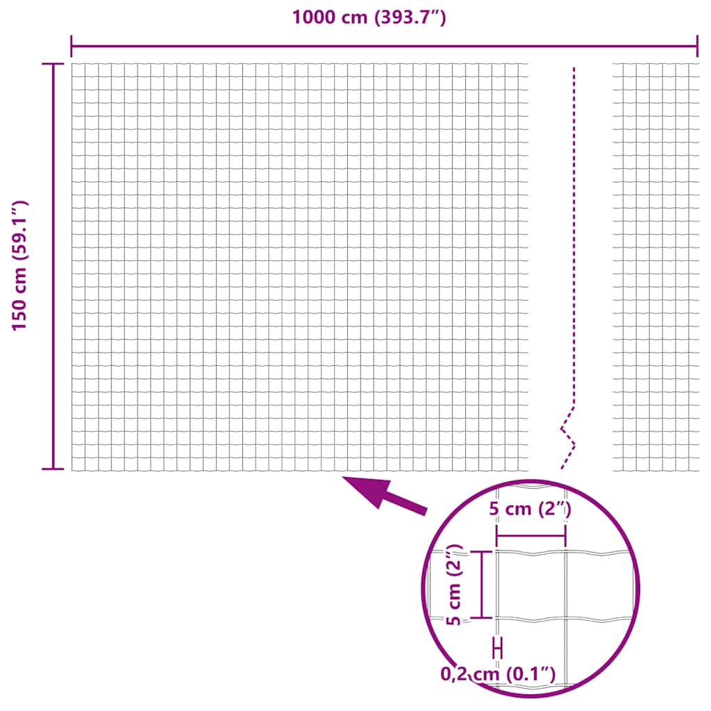 Zavarena žičana ograda 10 x 1,5 m (Š x V) Čelik premazan PVC-om