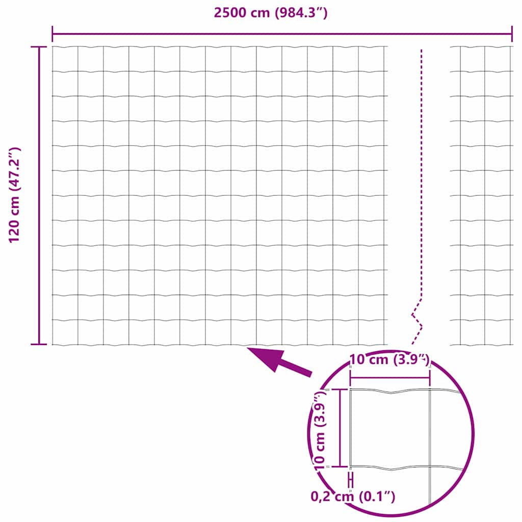 Zavarena žičana ograda 25 x 1,2 m (Š x V) Čelik premazan PVC-om