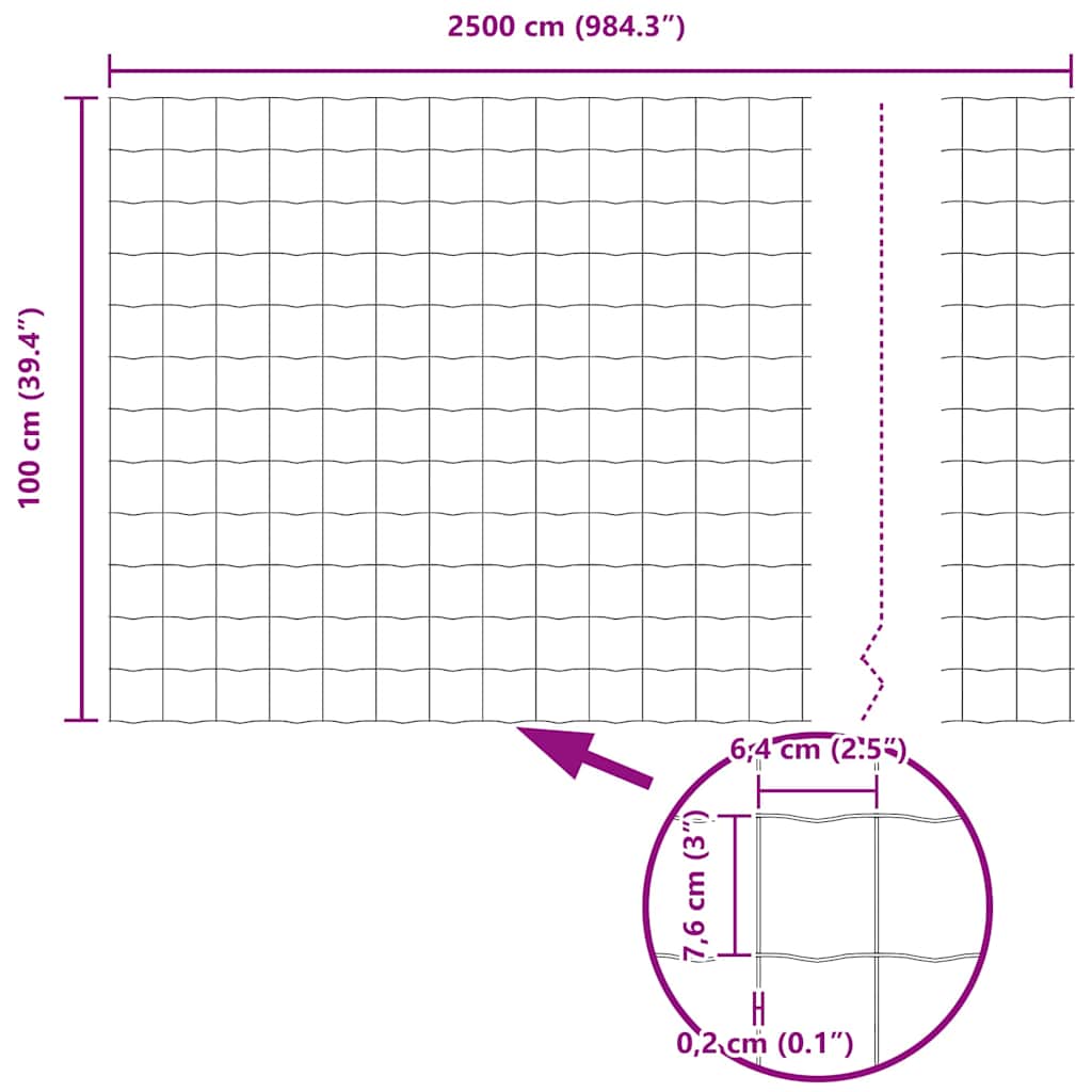 Zavarena žičana ograda 25 x 1 m (Š x V) Čelik premazan PVC-om