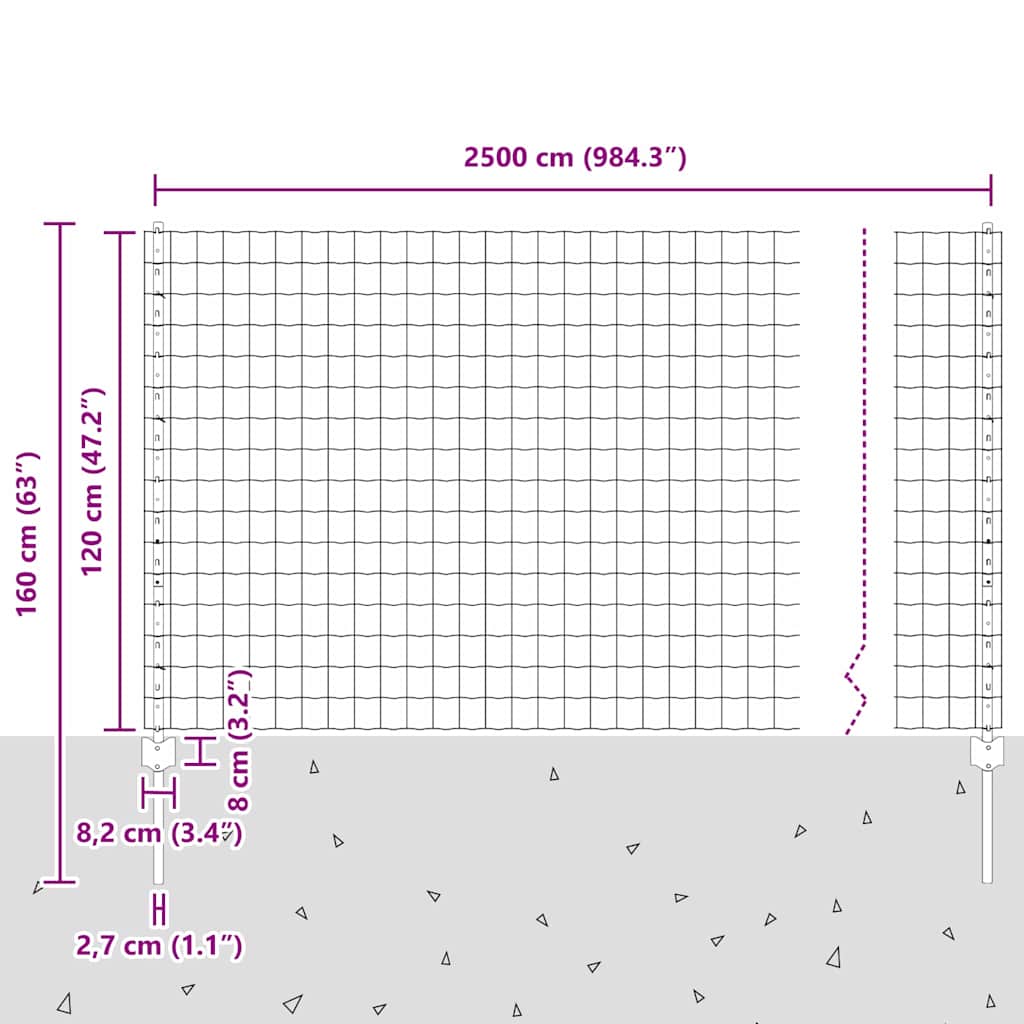 Zavarena žičana ograda 25 x 1,2 m (Š x V) Čelik premazan PVC-om