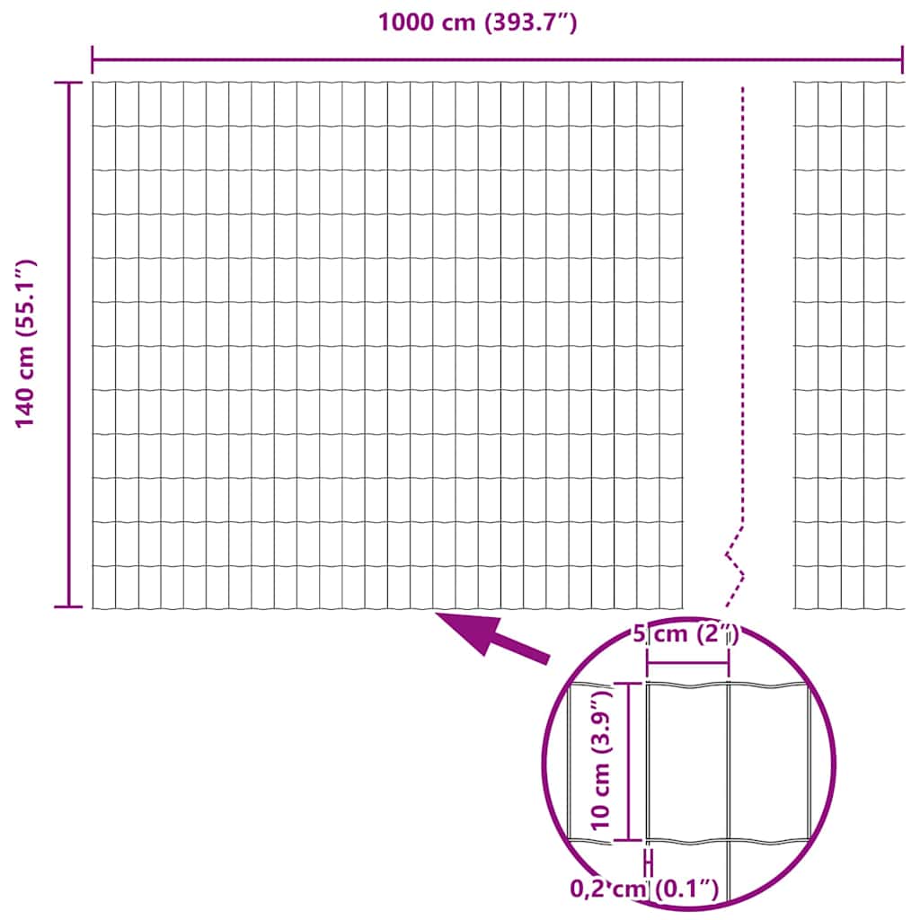 Zavarena žičana ograda 10 x 1,4 m (Š x V) Čelik premazan PVC-om