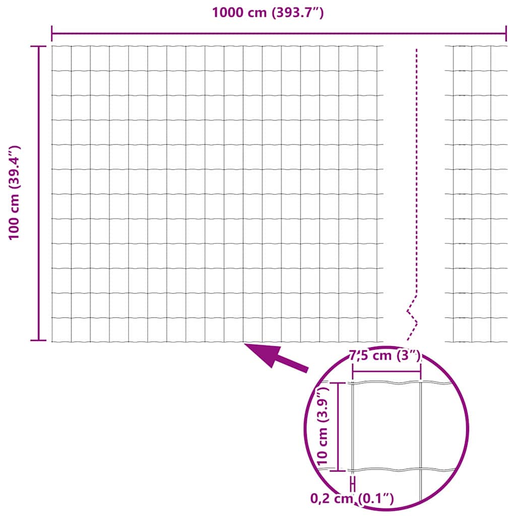 Zavarena žičana ograda 10 x 1 m (Š x V) Čelik premazan PVC-om