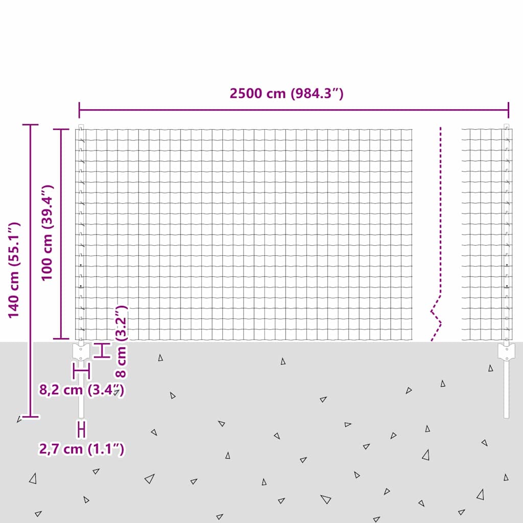 Zavarena žičana ograda 25 x 1 m (Š x V) Čelik premazan PVC-om