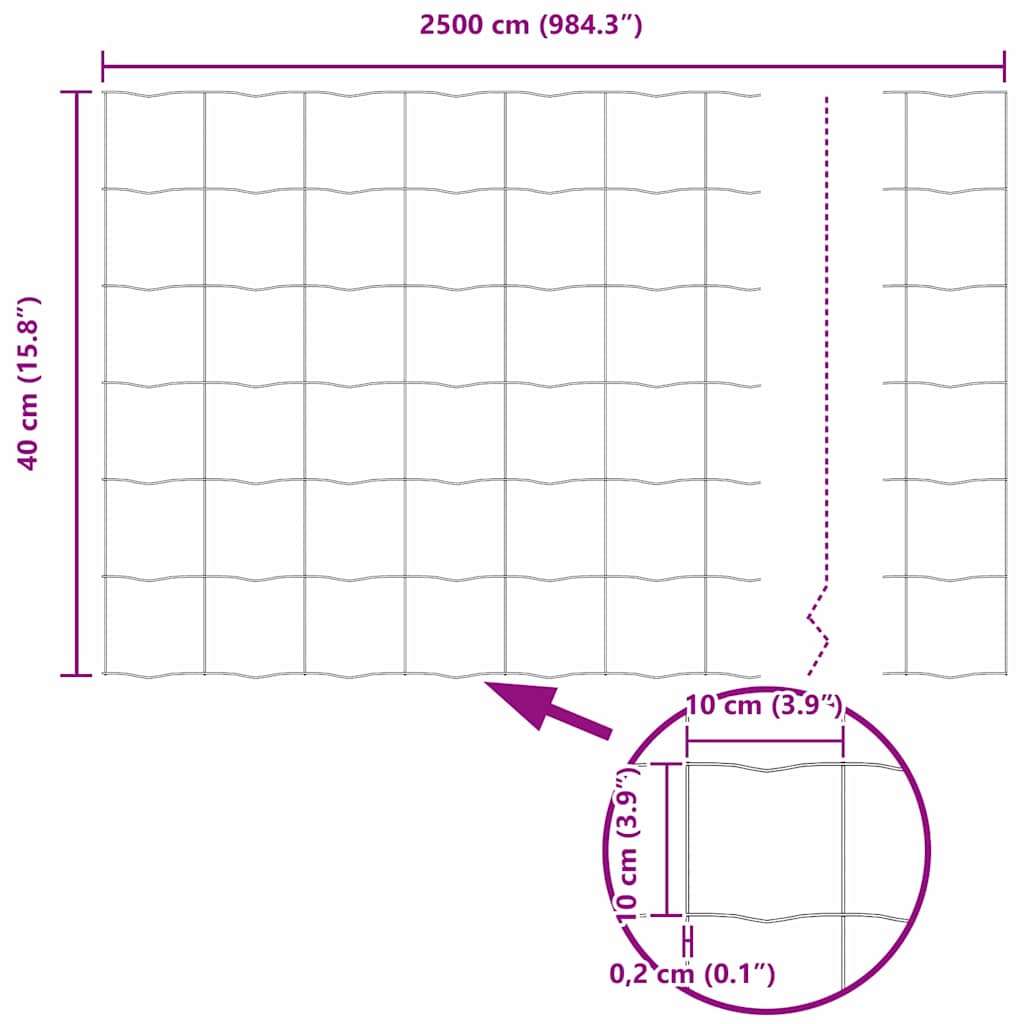 Zavarena žičana ograda 25 x 0,6 m (Š x V) Čelik premazan PVC-om