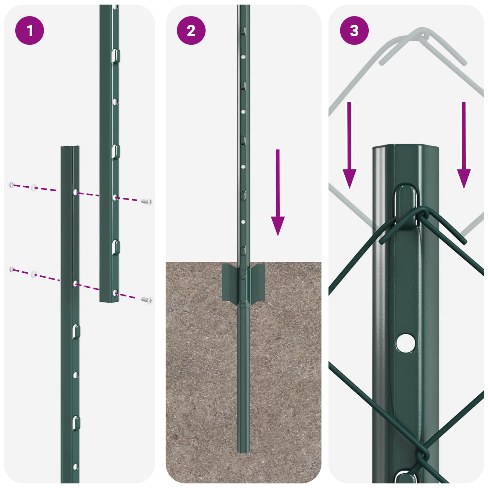 Ograda od lančanih veza s postom 10 x 1,4 m Zelena Mreža