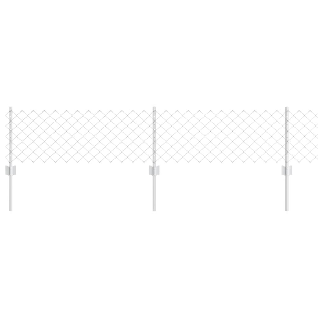 Ograda od lančanih veza s postom 10 x 0,4 m Srebrna Mreža