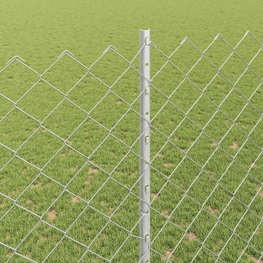 Ograda od lančanih veza s postom 10 x 1,6 m Srebrna Mreža