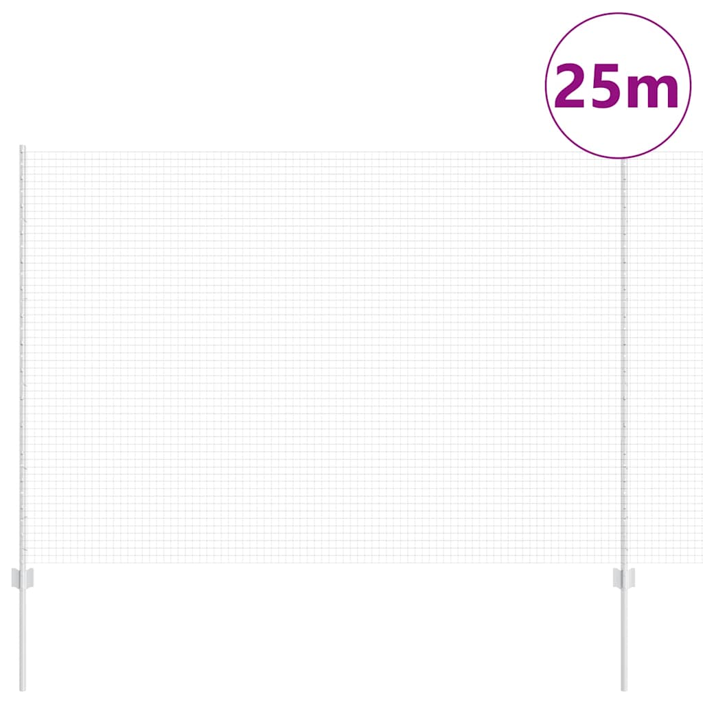Zavarena žičana ograda s postom 25 x 1,6 m Srebrna Mreža